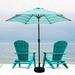 Outdoor Patio 8.6-Feet UV Protect Market Table Umbrella with Push Button Tilt and Crank Green Stripes[Umbrella Base is not Included]