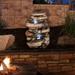 Pure Garden Electric 3-Tier Faux-Stone Outdoor Waterfall Fountain with LEDs