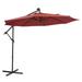 10 FT Solar LED Patio Outdoor Umbrella Hanging Cantilever Umbrella Offset Umbrella Easy Open Adjustment with 32 LED Lights