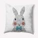 Simply Daisy 16 inch Bow-tie Bunny Easter Indoor/Outdoor Throw Pillow