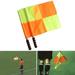 SPRING PARK 1 Pair Soccer Referee Flag Sports Match Stainless Steel Tube Football Linesman Flags Referee Equipment