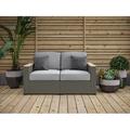 Homestyles Boca Raton Rattan Outdoor Loveseat in Brown