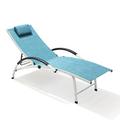 Pellebant Outdoor Chaise Lounge Patio Aluminum Folding Reclining Chair in Blue