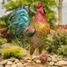 Zaer ZR170710 5.5 ft. Tall Iron Rooster Garden Statue Robert