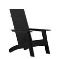 Flash Furniture Sawyer Poly Resin Wood Adirondack Chair - Black