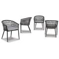 Signature Design by Ashley Casual Palm Bliss Outdoor Dining Chair (Set of 4) Gray