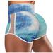 Abcnature Plus Size Shorts Womens Athletic Shorts Women Basic Slip Bike Tie-dye Compression Workout Leggings Yoga Shorts Comfy Beach Shorts Yoga Pants Cycling Sport Shorts Light blue XL