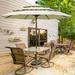 Elite 9Ft 3 Tiers Market Umbrella Patio Umbrella Outdoor Table Umbrella with Ventilation White