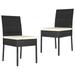 Anself 2 Piece Garden Chairs with Cushion Black Poly Rattan Dining Chair Steel Frame Outdoor Side Chair Patio Balcony Backyard Outdoor Indoor Furniture 22.4 x 17.3 x 34.6 Inches (W x D x H)