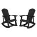 Flash Furniture Savannah Poly Resin Rocking Adirondack Chair - Black (Set of 2)