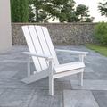 Emma + Oliver Outdoor White All-Weather Poly Resin Wood Adirondack Chair