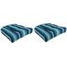 Jordan Manufacturing 18 x 18 Sullivan Vivid Blue Stripe Square Tufted Outdoor Wicker Seat Cushion with Rounded Back Corners (2 Pack)