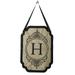 Evergreen Elegant Monogram H Burlap Door Decor