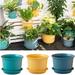Travelwant Pots for Plants Plastic Planters with Multiple Drainage Holes and Tray - Plant Pots Modern Decor Planters for Bedroom Study Flower Stand-5.9 /7.0 /8.4