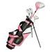 Golf Girl Junior Girls Golf Set V3 with Pink Clubs and Bag Ages 8-12 (4 6 - 5 11 tall) Right Hand