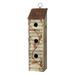 Glitzhome 18 H Three-Tier Distressed Solid Wood Window Shutters Birdhouse Off-White