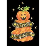Toland Home Garden Pumpkin Stack Jack O Lantern Halloween Flag Double Sided 28x40 Inch