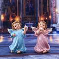 PhoneSoap Set Of 2 Cherubs Angels Resin Garden Statue Figurine Indoor Outdoor Home Garden Decoration Adorable Angel Sculpture Memorial Statue Multicolor