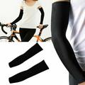 PVUEL 2 Pairs Cooling Arm Sleeves UV Sun Protection Skin Cover Outdoor Sport Cycling for Women & Men Black