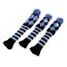 Set of 3 Golf Headcover Knit Pom Pom Retro Classic Vintage Head Cover (1# for Driver Head 3# 5# for Fairway Heads) - Amparo Blue