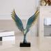 Wing Figurine Sculptures Resin Statue Home Office Desktop Art Crafts Artwork Collection Animal for Tabletop Bedroom Hotel Decor Ornaments Blue