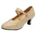 iOPQO Women s high heels Women s Ballroom Tango Latin Salsa Dancing Shoes Sequins Shoes Social Dance Shoe dance shoes female adult Gold 38