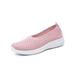 Tenmix Women Tennis Comfortable Slip On Loafers Sneakers Walking Shoes Ladies Breathable Anti-Slip Comfort Shoes Pink 6.5