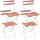 Sunnydaze Classic Cafe Chestnut Wood Outdoor Folding Bistro Chair - Set of 4 - Antique Pink