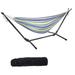 ENYOPRO Hammock with Stand Brazilian Style Hammock Bed with 8.6ft Heavy Duty Steel Stand and Carrying Bag Portable Double Hammock for Patio Balcony Deck Indoor Outdoor Max Load 330lbs Easy Set Up