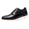 dmqupv Shoes for Men Casual Classic Style Men Lace Up Vintage Leather Shoes Mens Leather Tennis Shoes Size 9.5 Black 11