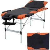BestMassage Massage Table Spa Bed Massage Bed 3-Fold 84 Inch Height Adjustable Aluminum Portable Facial Salon Tattoo Bed with Face Cradle Carry Case