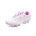 Difumos Unisex Lace Up Sport Sneakers Boys Comfort Long Nail Soccer Cleats Mens Breathable Short Nail Football Shoes Pink Long 6.5Y