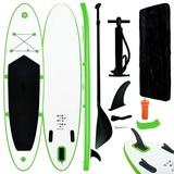 Carevas Inflatable Paddleboard Set Green and White