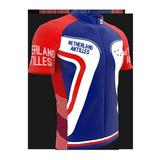 Netherland Antilles Full Zipper Bike Short Sleeve Cycling Jersey for Men - Size S