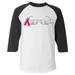 Shop4Ever Men s Skeleton Hands Breast Cancer Awareness Raglan Baseball Shirt Small White/Black
