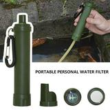 Camping Water Purifier Portable Survival Purifier Outdoor Water Filter Straw Water Filtration System Life Survival Water Purifier for Emergency Preparedness Camping Traveling Backpacking