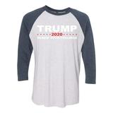 Men s Political Screw Your Feelings Baseball Short Sleeve T-shirt-Indigo/Heather White-Medium