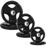 RitFit 160 lb Set Olympic Barbell Weight Plates Rubber Plates Set for Weightlifting and Strength Training in Home & Gym