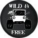 Black Tire Covers - Tire Accessories for Campers SUVs Trailers Trucks RVs and More | Wild and Free Dog Black 28 Inch