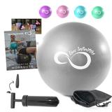 Live Infinitely 9â€� Pilates Ball Workout Equipment with Mesh Bag & Hand Pump Silver