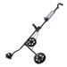 Wisremt Foldable Golf Cart Adjustable Height 2 Wheel Push Pull Golf Steel Frame Cart Trolley Swivel (Black)