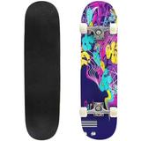 Trendy colorful background crazy party Abstract modern color elements Outdoor Skateboard Longboards 31 x8 Pro Complete Skate Board Cruiser