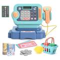 Pretend Play Calculator Cash Register with Scanner Microphone Play Food Supermarket Cashier Great Pre-School Gift for Kids Toddlers Boys & Girls Ages 3 4 5 6 7 8