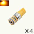 4 X T10 168 Amber Yellow High Power 3014 Chip Interior High Power LED Light Bulbs