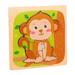 Fridja Toddler Wooden Puzzles Early Developmental STEM Toy for Babies Aged 1-3 Years; Each Puzzle Contains 4-5 Pieces - Monkey
