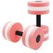 Rinhoo 1 Pair Water Aerobics Dumbbell Aquatic EVA Barbell Aqua Fitness Pool Swimming Yoga Exercise Accessory Pink White