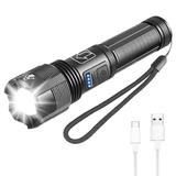 HOTBEST Flashlight LED Rechargeable High Lumens Super Bright 1000LM LED Flashlights Tactical Flashlights Zoomable 5 Lighting Modes Tactical Flashlight Waterproof