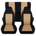 T205-Designcovers Fits 1997-2002 Jeep Wrangler TJ 2door Seat Covers:Black and Tan - Full Set