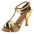 WOXINDA Girl Latin Dance Shoes Med-Heels Satin Shoes Party Tango Salsa Dance Shoes