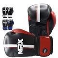 MRX Boxing Gloves for Men Women Boxing Training Gloves Kickboxing Muay Thai Sparring Punching Gloves Kickboxing Gloves Heavy Bag Workout Gloves for Boxing Durable Leather MMA Martial Arts|Black Red